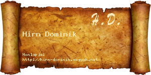Hirn Dominik névjegykártya
